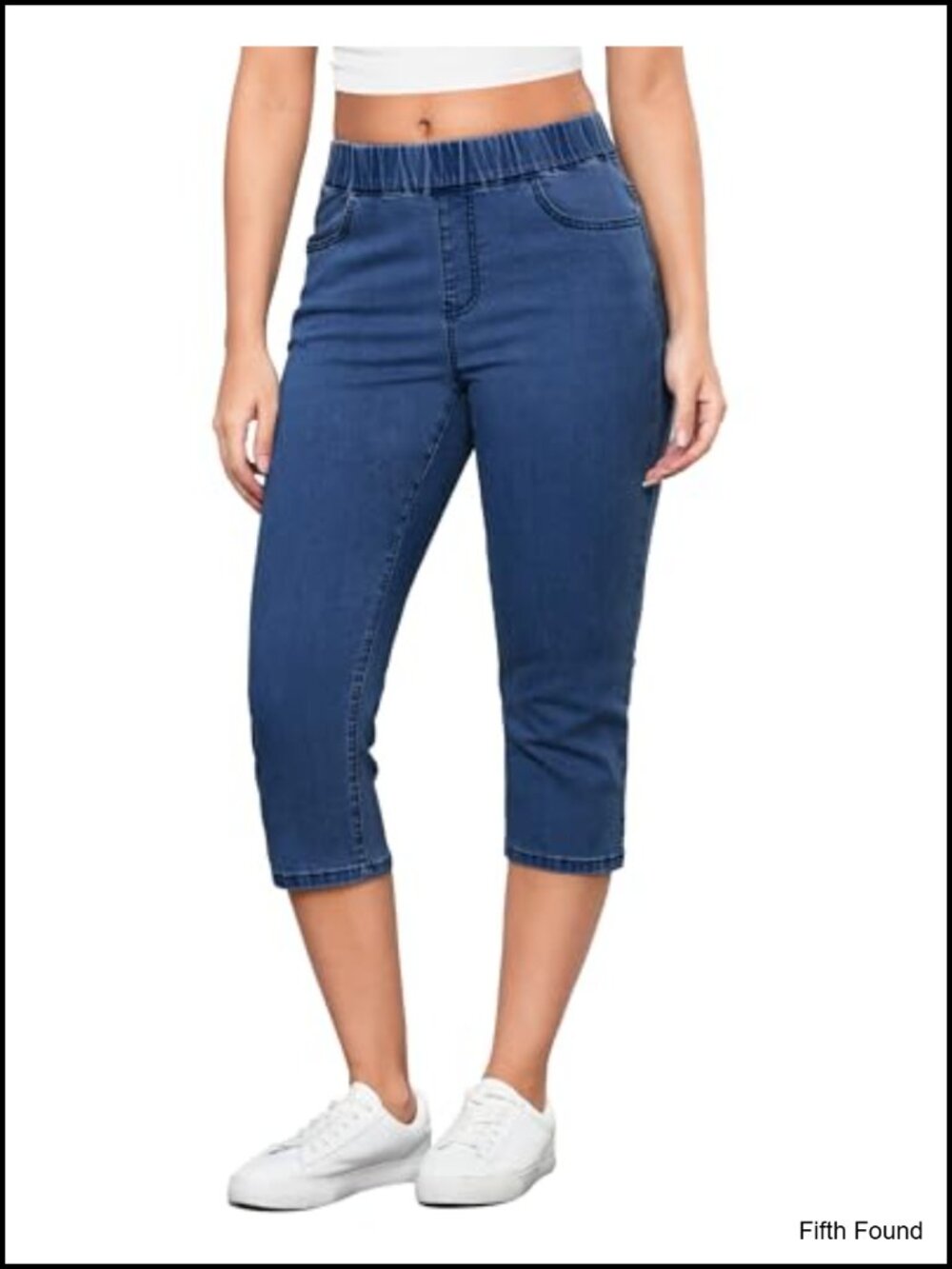 Pull On Capri Jeans Womens High Waist Stretchy Denim Skinny 20 Inseam
